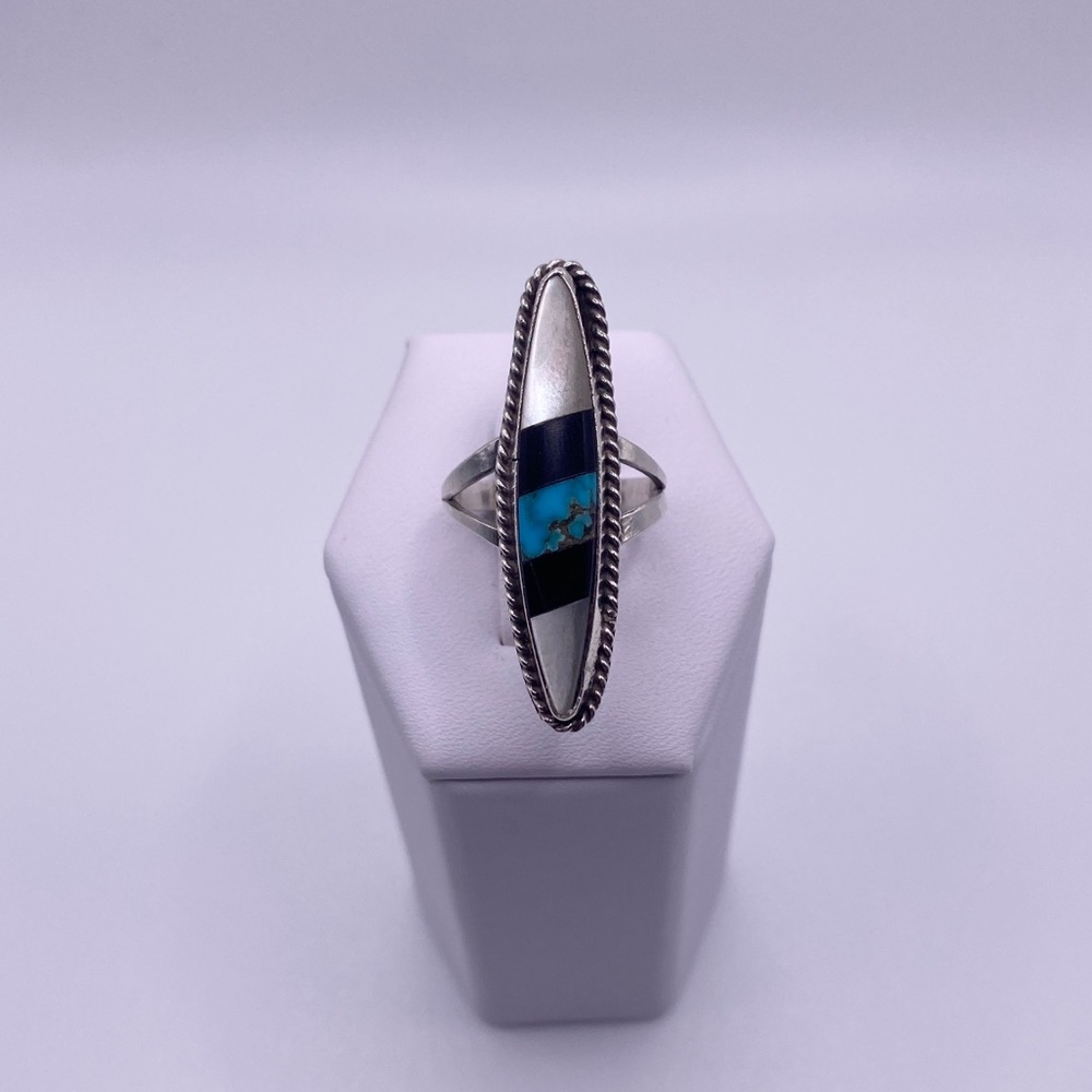 925 sterling silver Zuni turquoise ring